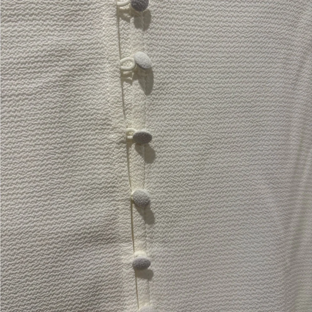 CeCe Cream Ruffle Button Blouse - Picture 3 of 4